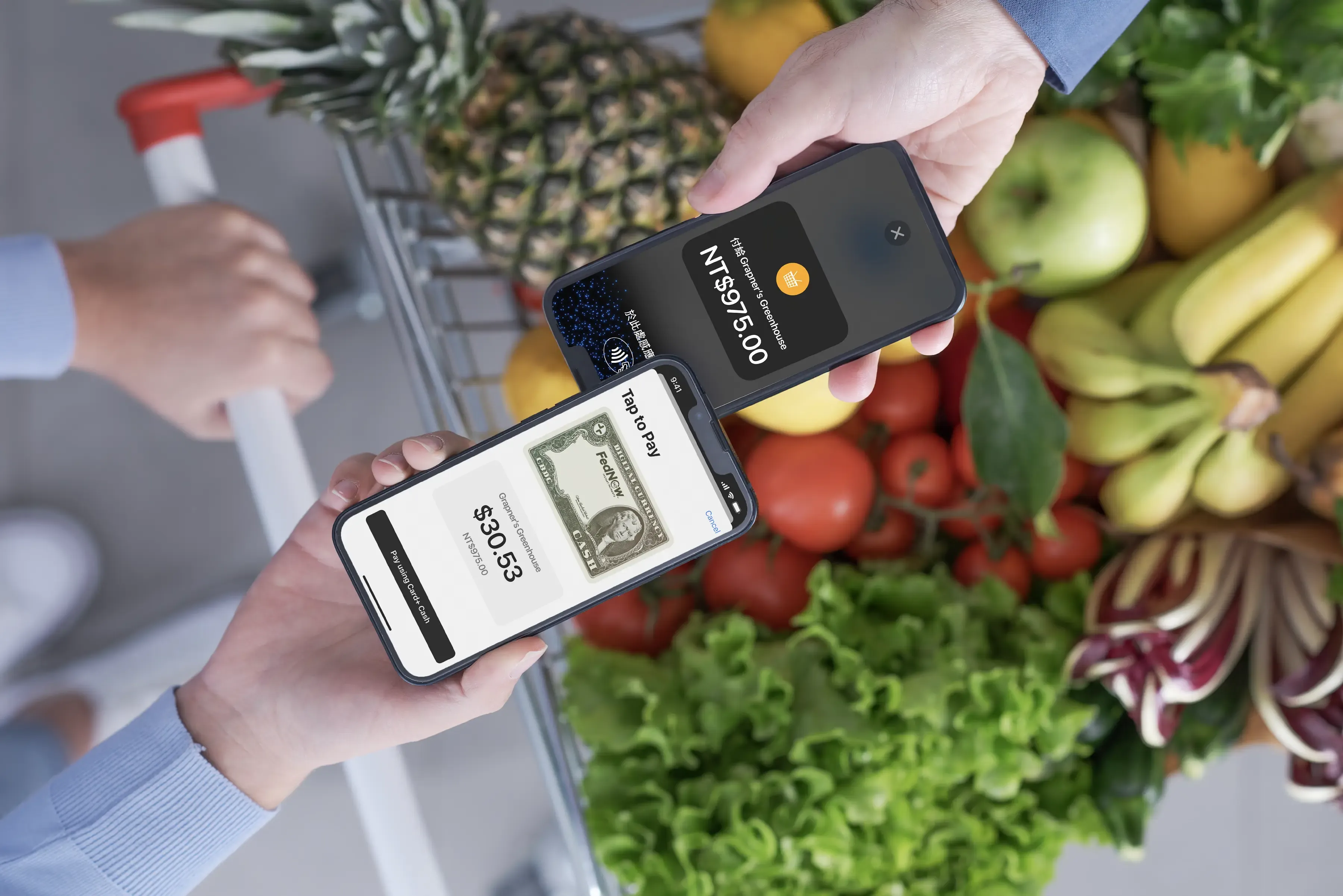 Card+ app transfers between different currencies, using phone in a person-to-person transaction